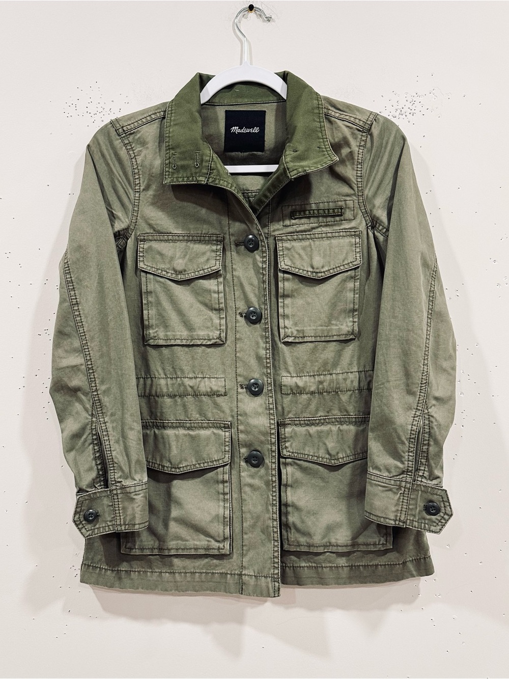 Madewell Catskills Utility Jacket Olive  Military Cargo Field Coat F3656  XXS